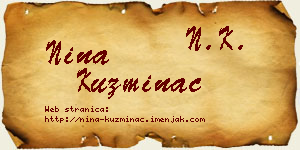 Nina Kuzminac vizit kartica